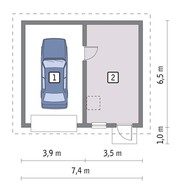 Проект гарного гаража на 1 автомобіль