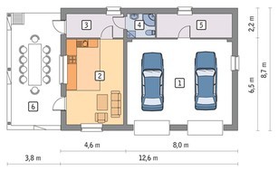Гараж на 2 авто з житловими приміщеннями