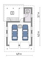 Гараж з навісом на 2 авто