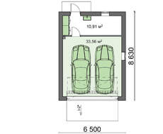 Гараж на 2 авто з плоским дахом