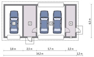 Проект гаража на 3 авто