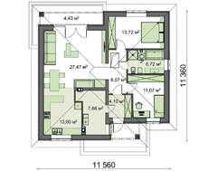 Проект одноповерхового будинку з критою терасою