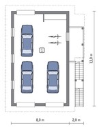 Гараж на 3 авто з житловими приміщеннями на другому поверсі