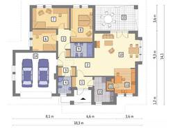 Одноповерховий будинок з гаражем на 2 авто