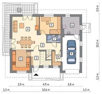 Двоповерховий будинок з гаражем