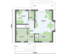 Проект зручного будинку з кабінетом на першому поверсі