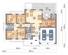 Одноповерховий будинок на 5 спалень