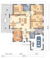 Одноповерховий будинок з великою терасою