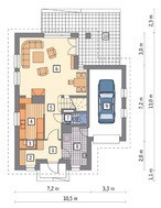 Двоповерховий будинок з гаражем на 1 авто