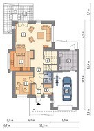 Стильний будинок з великою терасою на другому поверсі