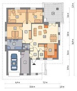 Проект одноповерхового будинку з декоративними прикрасами з деревини