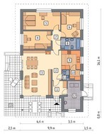 Проект одноповерхового особняка відкритого типу