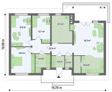 Одноповерховий будинок з горищем