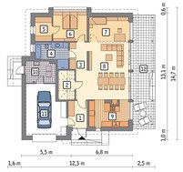 Відкритий одноповерховий житловий будинок