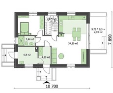 Невеликий будинок на 2 поверхи