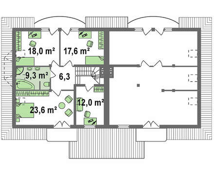 Проект будинку на дві сім'ї з гаражем і горищем