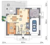 Двоповерховий будинок з цікавим декором