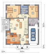 Одноповерховий будинок з мансардою