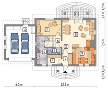 Двоповерховий будинок в класичному стилі з гаражем
