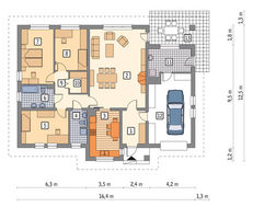 Одноповерховий котедж природних кольорів