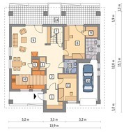 Проект двоповерхового житлового будинку нагадує замок