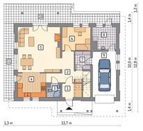 Проект оригінального житлового будинку на два поверхи
