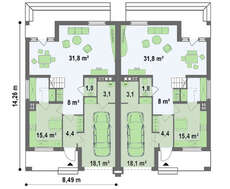 Проект недорогого будинку на дві сім'ї