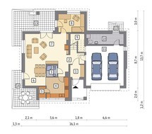 Яскравий житловий будинок на 2 поверхи