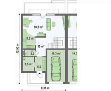 Проект будинку на дві сім'ї сучасного дизайну