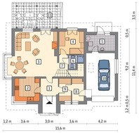 Гарний будинок з квадратним еркером