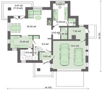 Цікавий котедж з гаражем на 2 машини