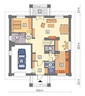 Гарний будинок з напівкруглими вікнами