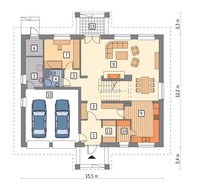 Цегляний будинок з напівкруглими вікнами