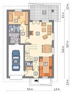 Гарний будинок з високим дахом