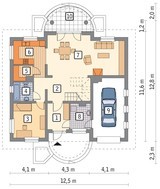 Проект будинку з напівкруглими балконами