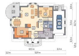 Гарний будинок з двома еркерами