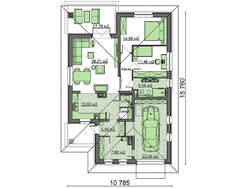 Одноповерховий будинок декорований натуральним каменем