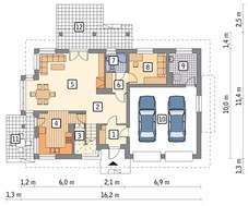 Двоповерховий особняк зі світлою вітальнею