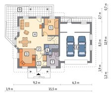Двоповерховий особняк на три балкона