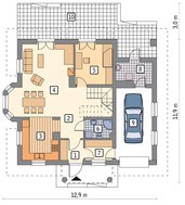 Гарний будинок під дахом складної форми