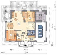 Світлий дім з дерев'яними декоративними елементами