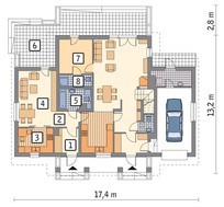 Житловий будинок з виділеною частиною першого поверху для окремого проживання