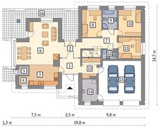 Проект житлового будинку з вітальнею