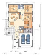 Одноповерховий просторий будинок з колонами