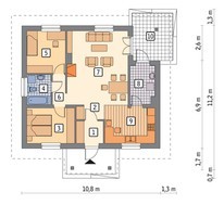Одноповерховий будинок декорований деревом