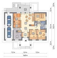 Проект акуратного особняка з гаражем на 2 авто