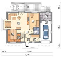 Гарний будинок з великою мансардою