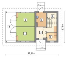Проект невеликої стайні з житловим приміщенням на другому поверсі