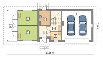 Проект стайні з гаражем на 2 авто