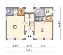 Проект двоповерхового будинку з торговими приміщеннями